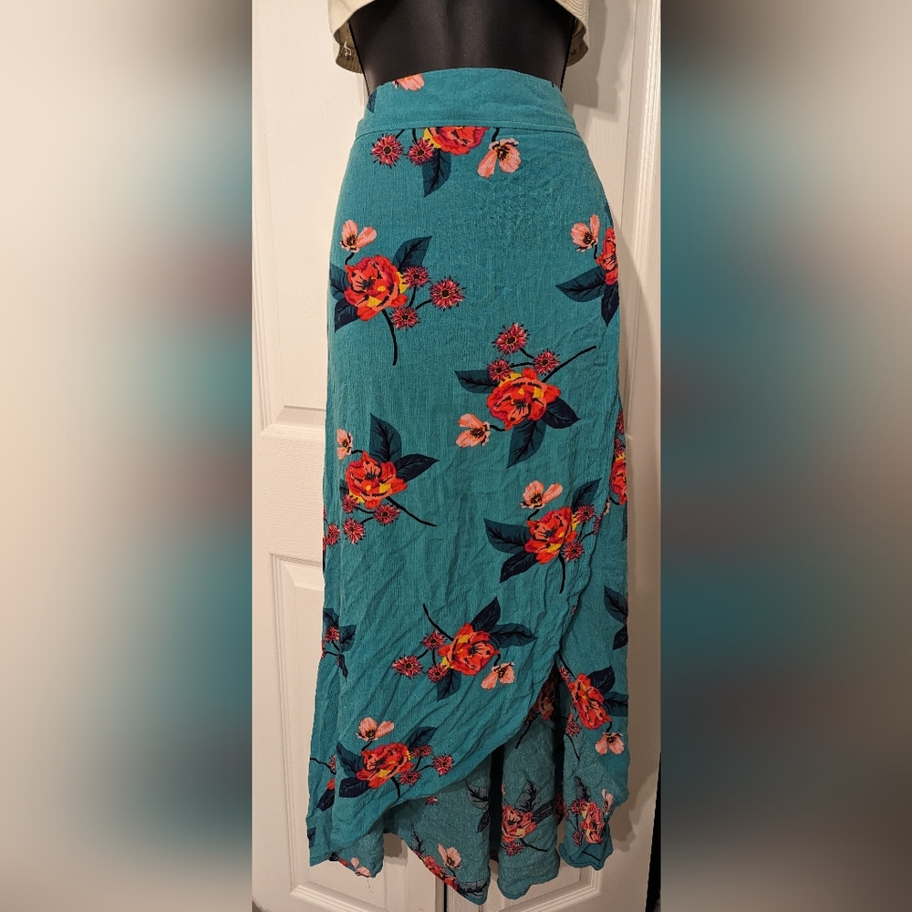 Express Floral Wrap Skirt